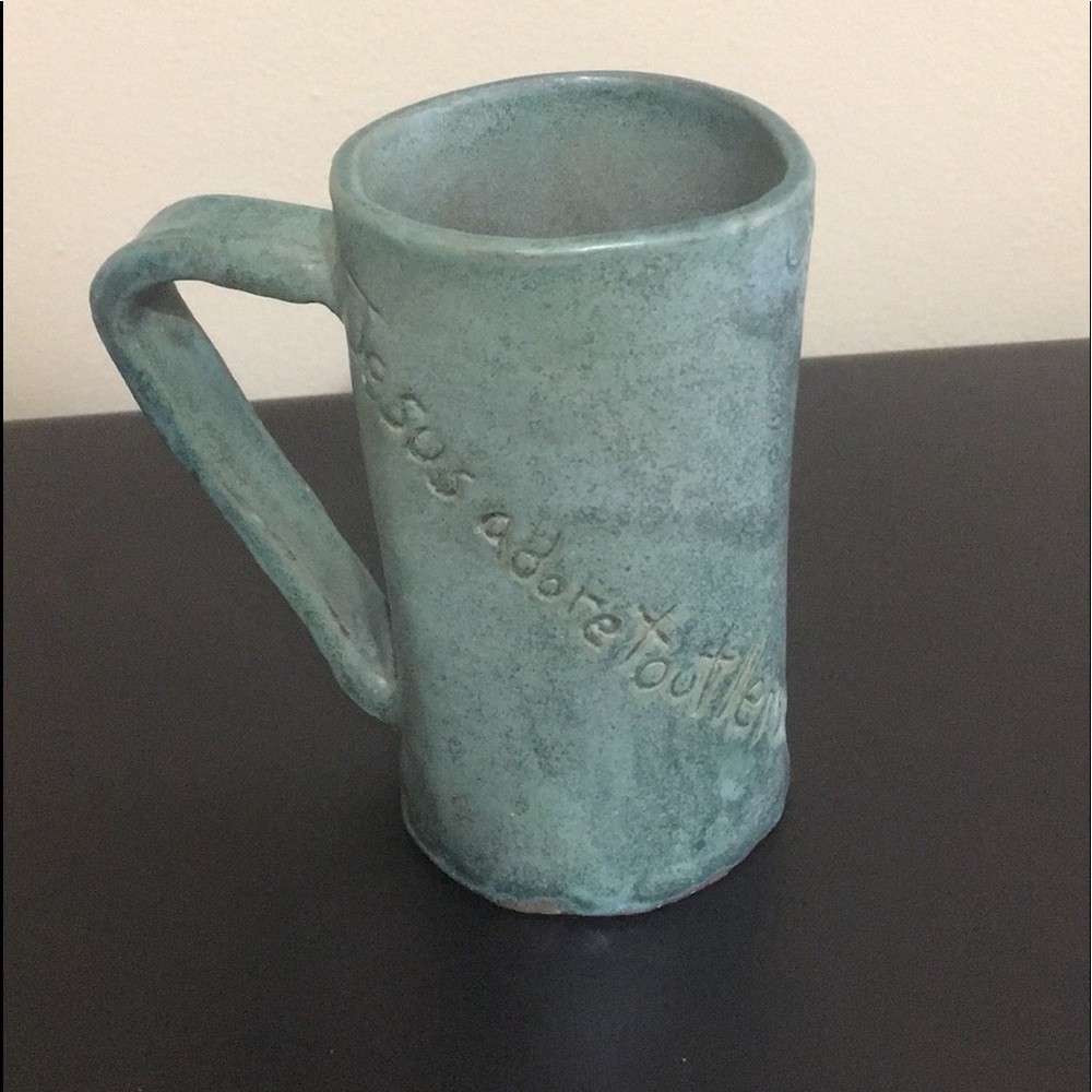 Tall moss green matte finish mug Jesus Adore You